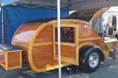 Vintage 1947 Teardrop Trailer With Woowork Designed Like a Ford Woodie Wagon
